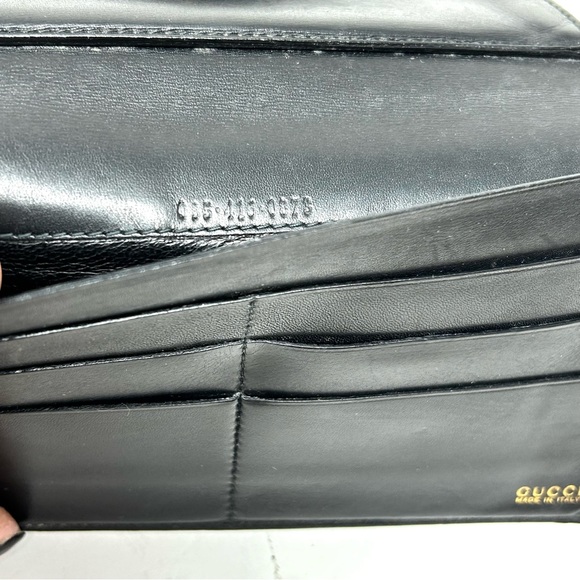 GUCCI horsebit black leather trifold vintage wallet, made in Italy - Picture 13 of 15
